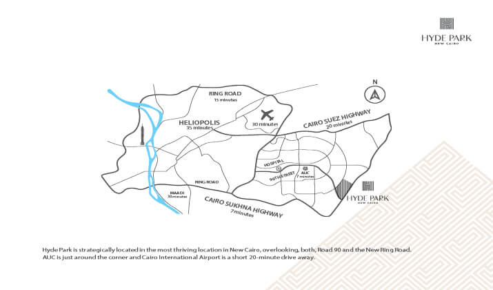 Hyde Park New Cairo Compound location
