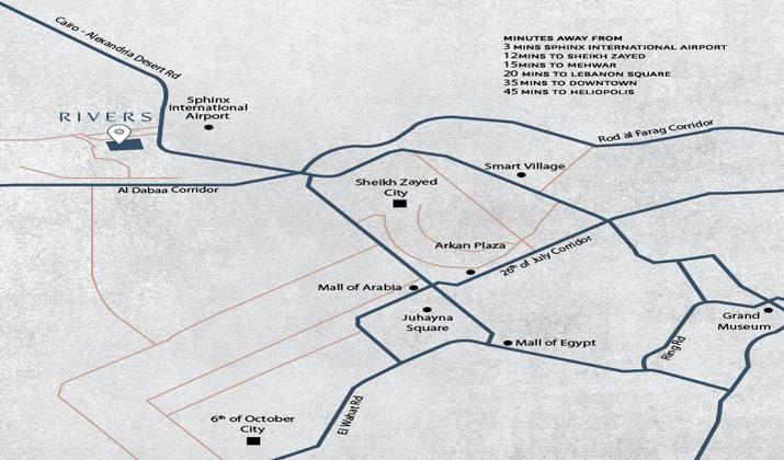 Location of Rivers El Skheikh Zayed