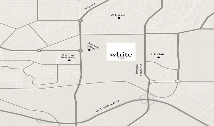 Location of White Walk New Cairo Mall
