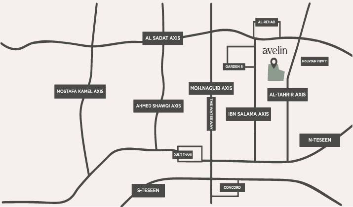 Location of Avelin New Cairo