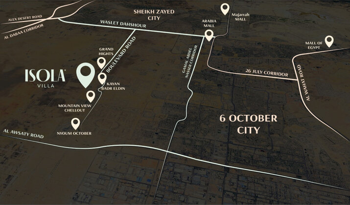 Location of Isola Villa Sheikh Zayed Compound