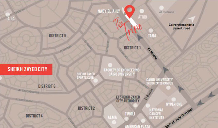 Location of The Trine El Sheikh Zayed