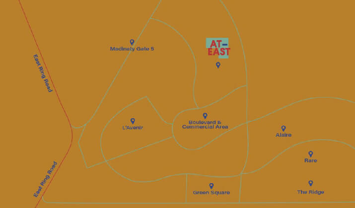 Location of At East Mostakbal City