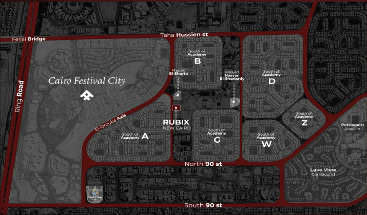 Location of Rubix New Cairo Mall