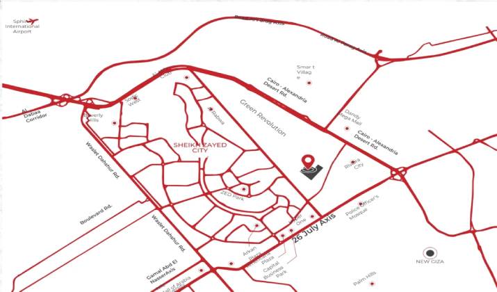 Location of Elysium Sheikh Zayed Compound
