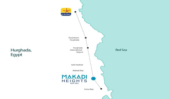 Location of Makadi Heights Hurghada