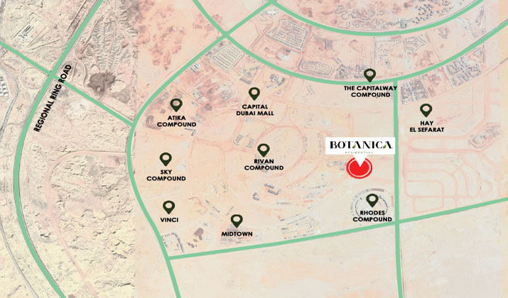 موقع كمبوند بوتانيكا العاصمه الادارية