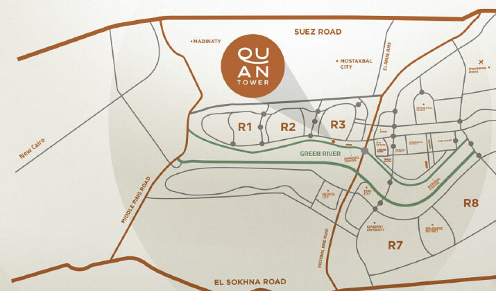 موقع كوان تاور العاصمة الادارية الجديدة