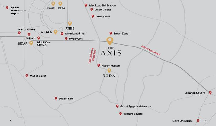 موقع كمبوند ذا اكسيس 6 اكتوبر