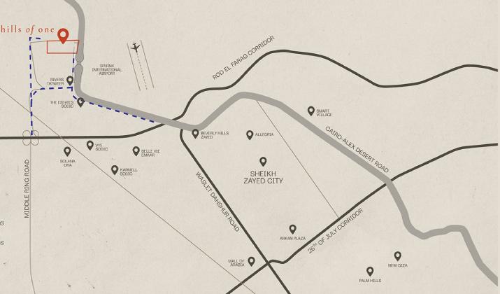 موقع كمبوند هيلز اوف وان الشيخ زايد