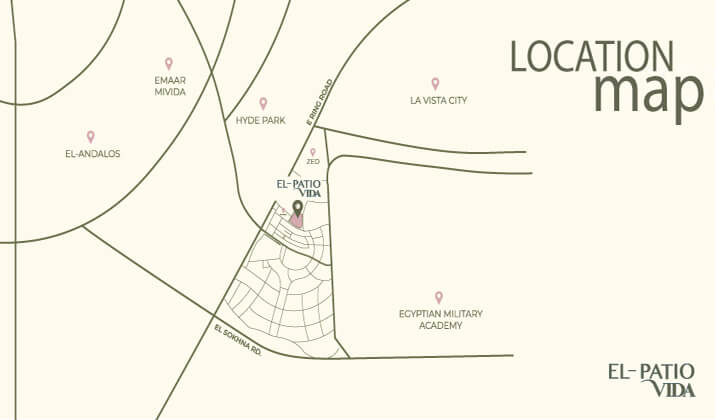 موقع كمبوند الباتيو فيدا القاهرة الجديدة